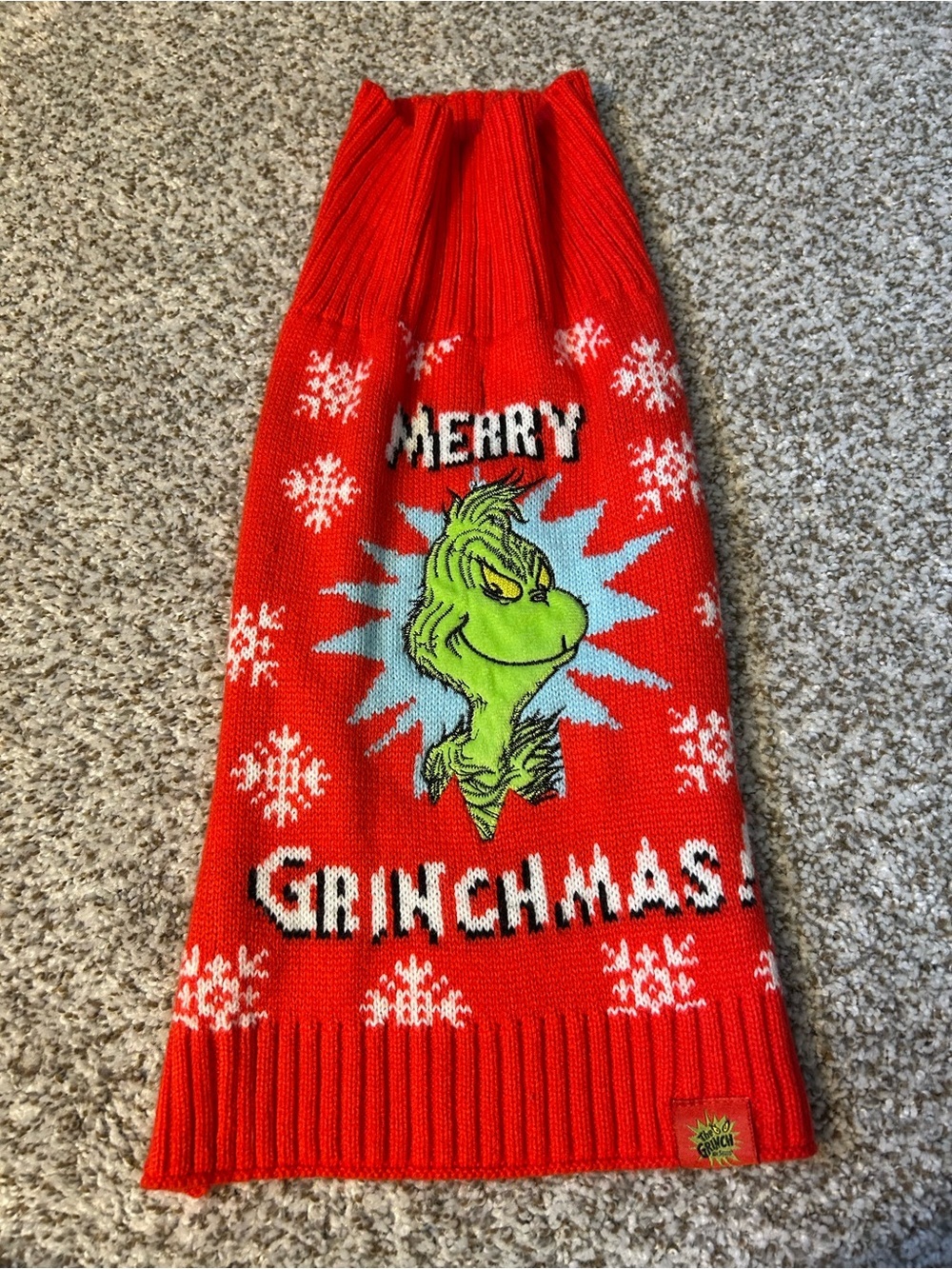 Grinchmas Red Knit Dog Sweater - The Grinch